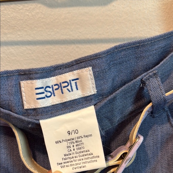 Esprit 9/10 belted y2k Blue Shorts High-Waisted Casual lightweight - Picture 4 of 5